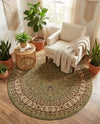 Jaipur Elegance Collection Area Rug -  Nahargarh (Green) Round Green  lifestyle 35