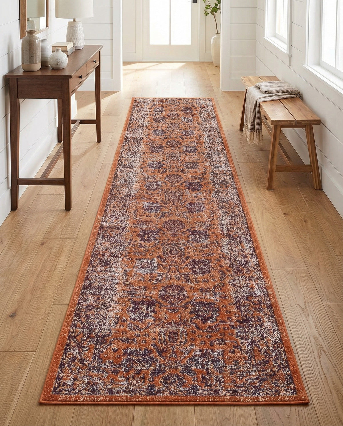 Geneva Terrace Collection Area Rug -  Lausanne Runner Orange  lifestyle 168