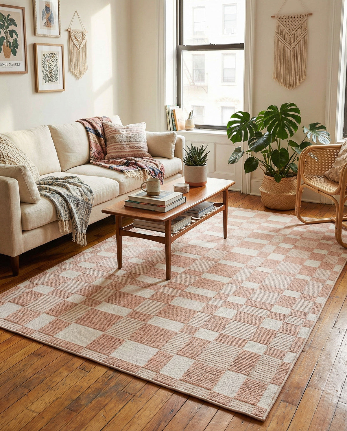 Haven Tapestry Collection Area Rug -  SereneCove Rectangle Barely Blush Pink  lifestyle 24