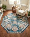 Seville Stripes Collection Area Rug -  Cordoba (Blue) Octagon Blue  lifestyle 28