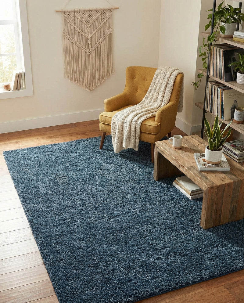 Plush Oasis Collection Area Rug - Serenity (Sapphire Blue) Rectangle Sapphire Blue  lifestyle 16