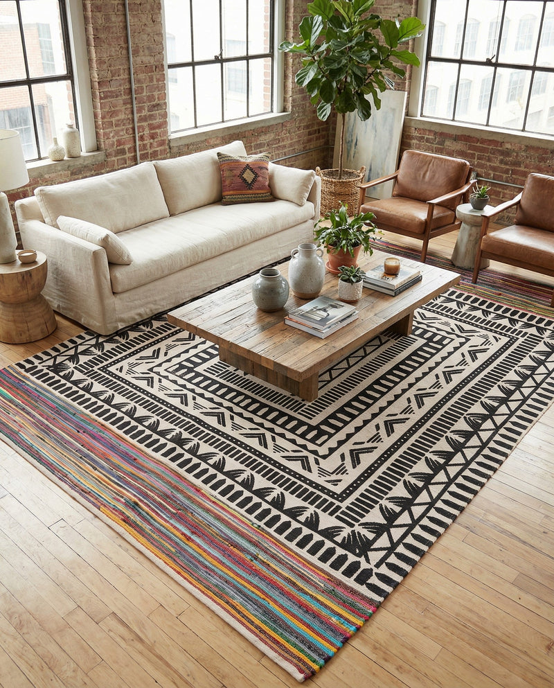Thar Cotton Collection Area Rug -  Kovalam Rectangle Multi  lifestyle 8