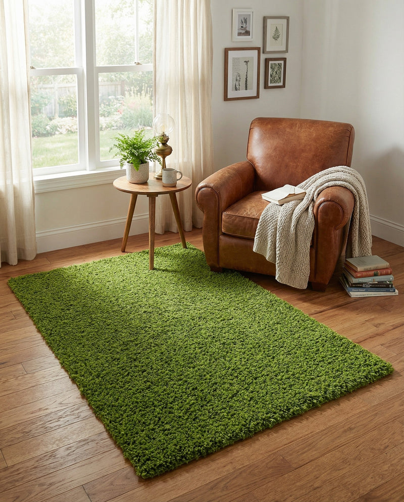 Plush Oasis Collection Area Rug - Serenity (Grass Green) Rectangle Grass Green  lifestyle 15