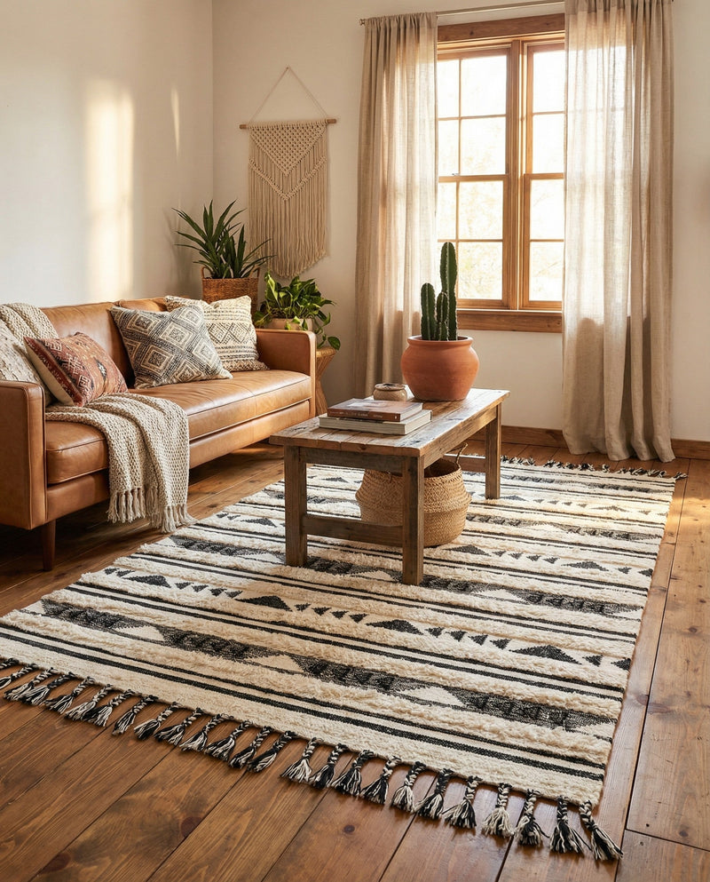 Sonoran Collection Area Rug - Montezuma Rectangle Charcoal  lifestyle 39