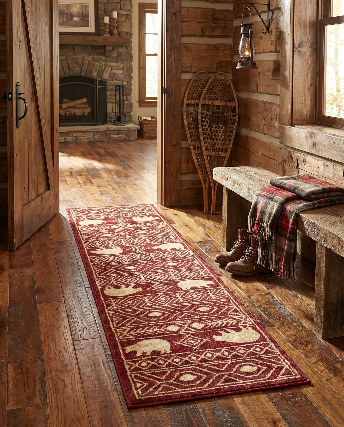 Frontier Trails Collection Area Rug -  Sedona Runner Red  lifestyle 133