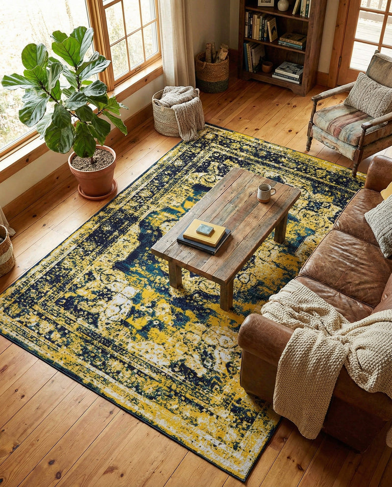 Riviera Elegance Collection Area Rug -  Menton (Navy Blue) Rectangle Navy Blue  lifestyle 15