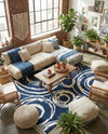 Sahara Chic Collection Area Rug -  Nubia Rectangle Blue  lifestyle 52