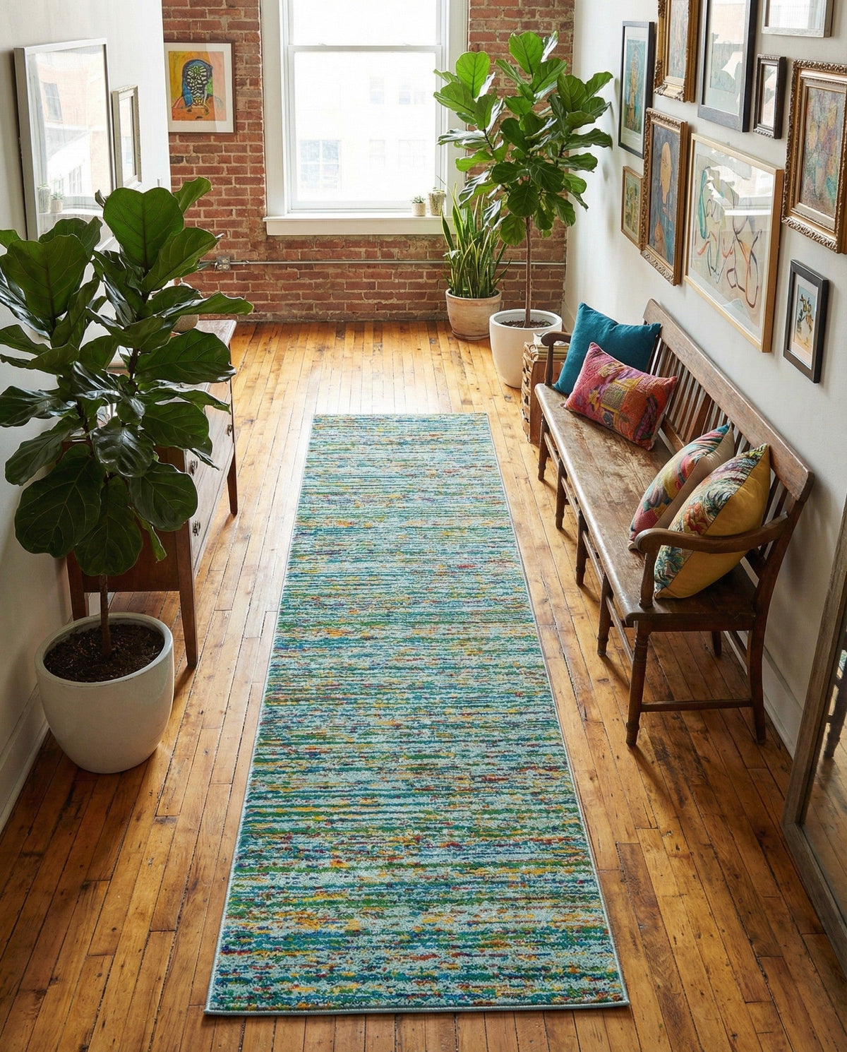 Caribbean Cove Collection Area Rug -  Lucia Runner Aqua  lifestyle 64