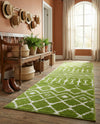 Marrakech Lattice Collection Area Rug - Medina (Green) Runner Green  lifestyle 51