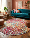 Mediterranean Lattice Collection Area Rug - Santorini (Multi) Round Multi  lifestyle 36