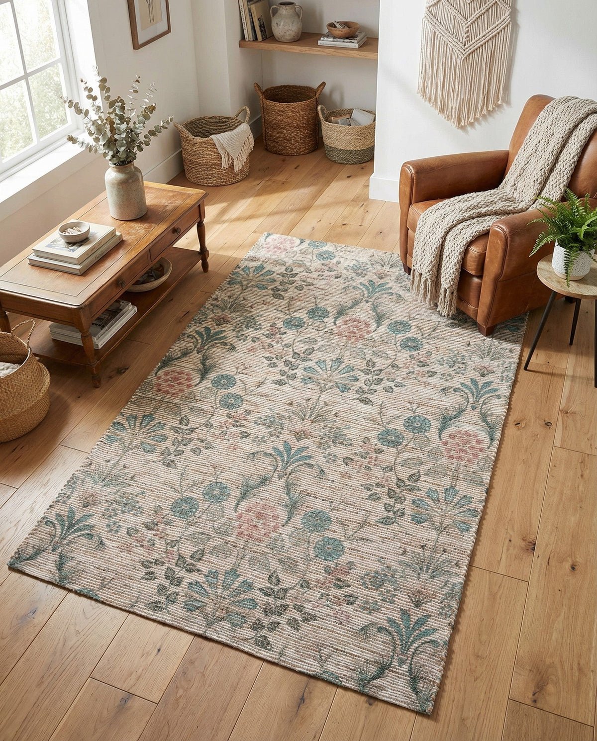 Savannah Threads Collection Area Rug -  Mendocino Rectangle Ivory  lifestyle 8