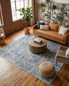 Coastal Manor Collection Area Rug -  Marina Rectangle Blue Gray  lifestyle 36