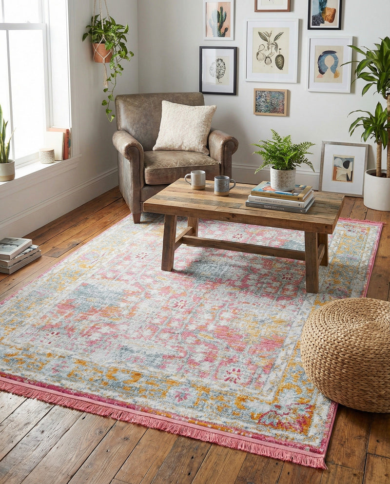 Arcadia Rugs Collection Area Rug -  Olympus Rectangle Pink  lifestyle 50