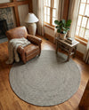 Highland Woven Jute Collection Area Rug - Glenmore (Gray) Round Gray  lifestyle 67