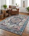 Casablanca Tapestry Collection Area Rug - Fes Rectangle Powder Blue  lifestyle 62