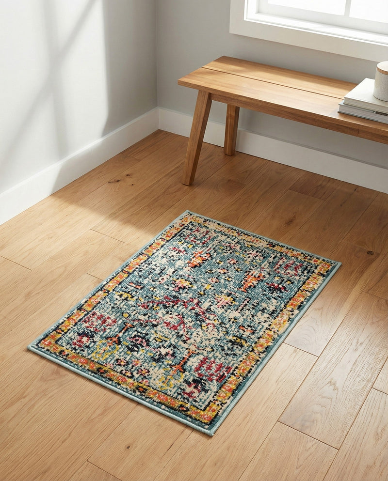Sierra Collection Area Rug -  Shasta Rectangle Blue  lifestyle 19