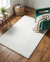Solid Shag Seaside Collection Area Rug - Azure Cove (Snow White) Rectangle Snow White  lifestyle 16