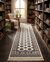Samarkand Elegance Collection Area Rug -  Margilan (Ivory) Runner Ivory  lifestyle 72