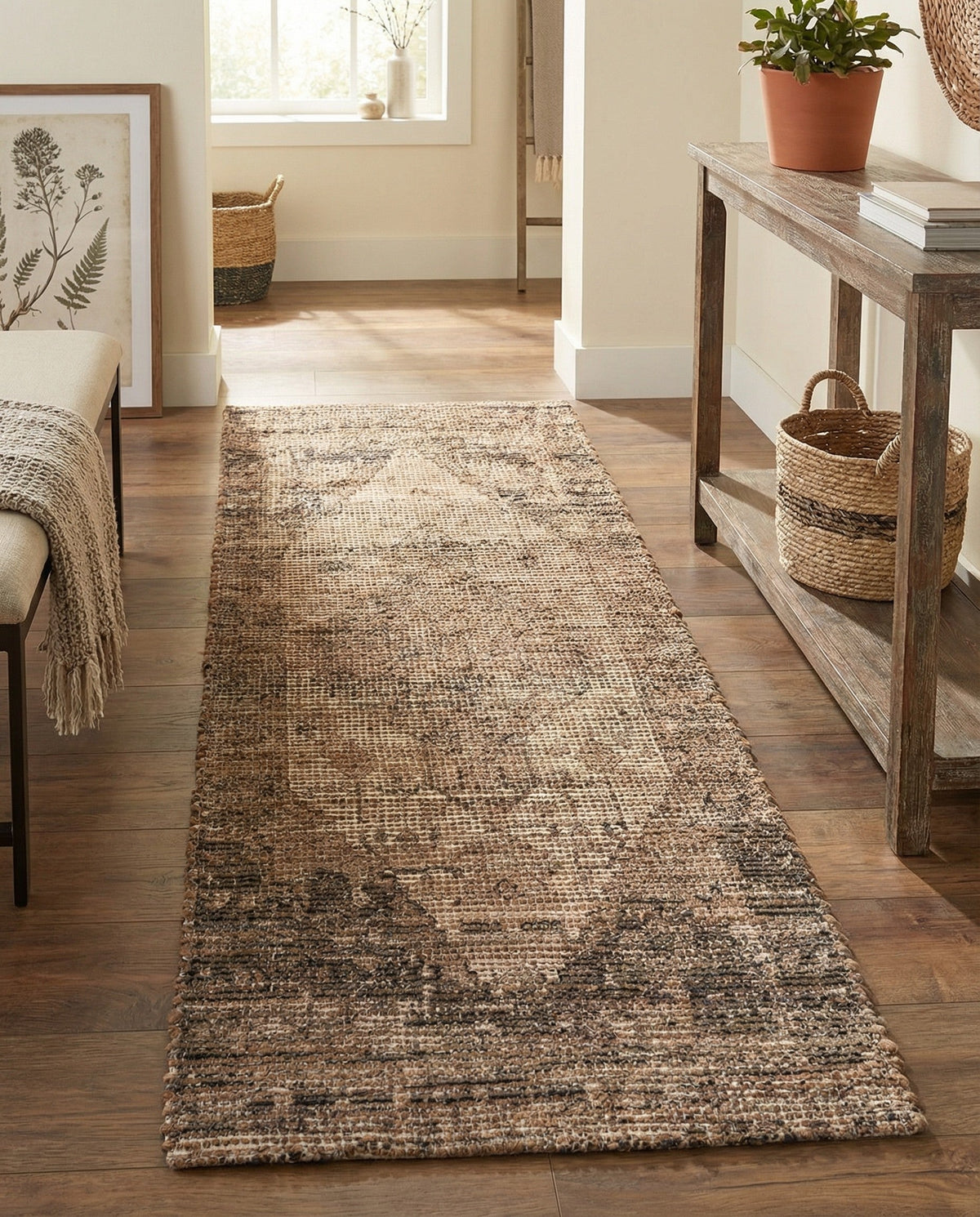 Savannah Threads Collection Area Rug - Sahara Runner Natural  lifestyle 142