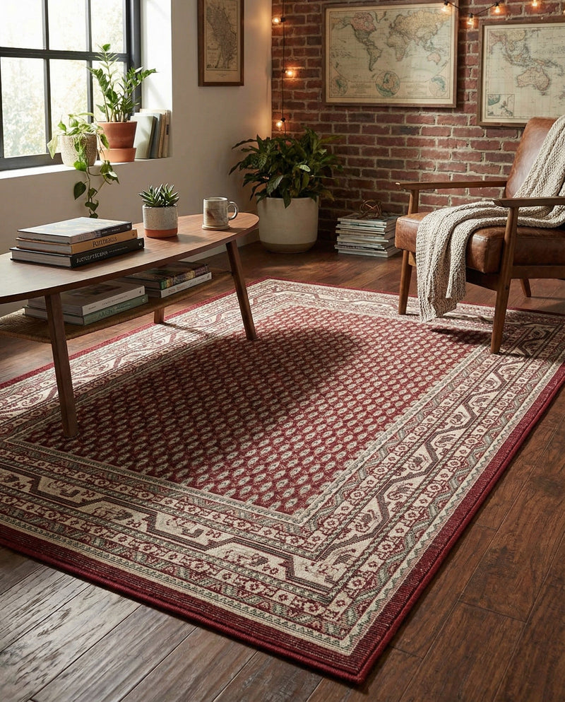 Soho Elegance Collection Area Rug -  Mercer (Red) Rectangle Red  lifestyle 18