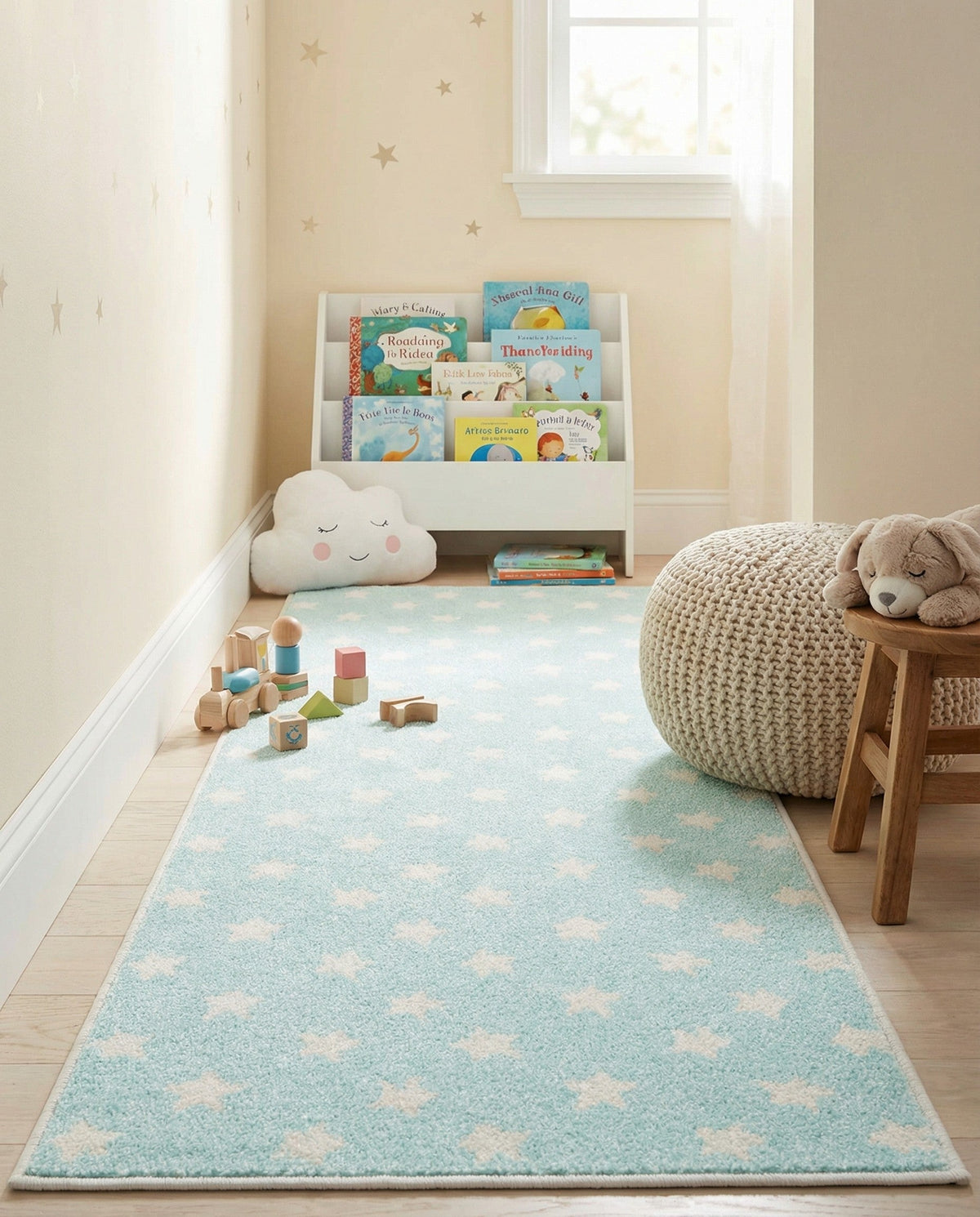 Wonder Tykes Collection Area Rug -  Mosaic Runner Clear Blue  lifestyle 158