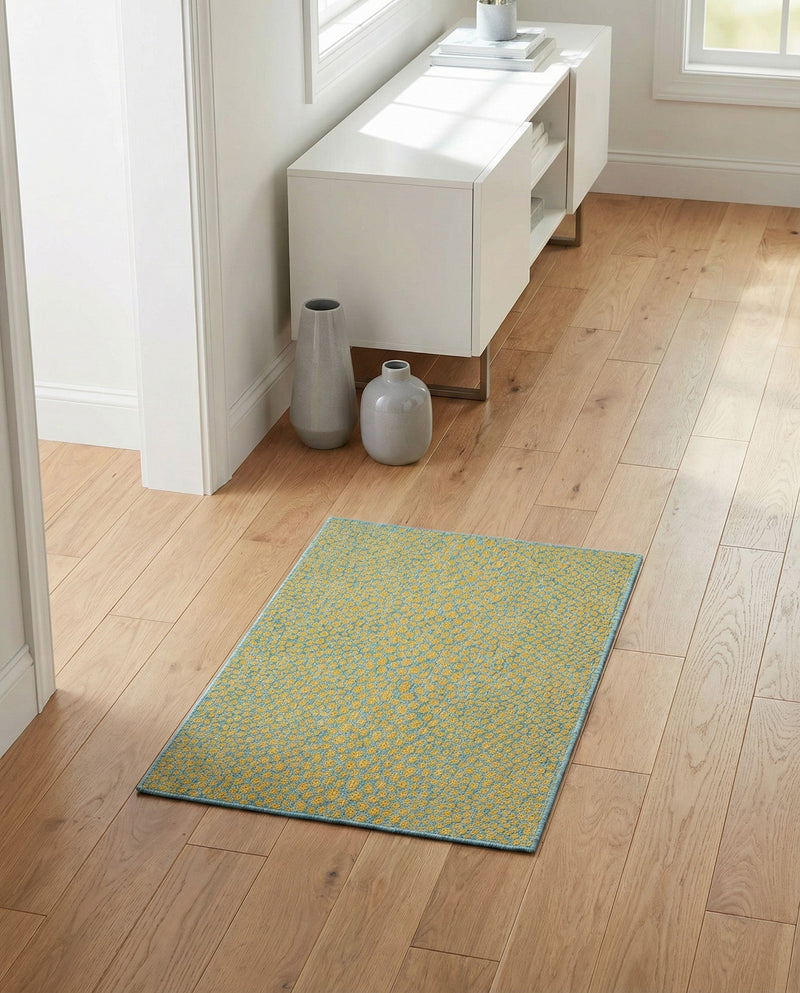 Urban Oasis Rugs Collection Area Rug -  Terrace (Yellow and Aqua) Rectangle Yellow and Aqua  lifestyle 12