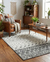 Mediterranean Lattice Collection Area Rug -  Casablanca (Ivory and Gray) Rectangle Ivory and Gray  lifestyle 12