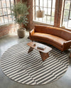 Soho Elegance Collection Area Rug -  Hudson (Dark Gray) Round Dark Gray  lifestyle 52