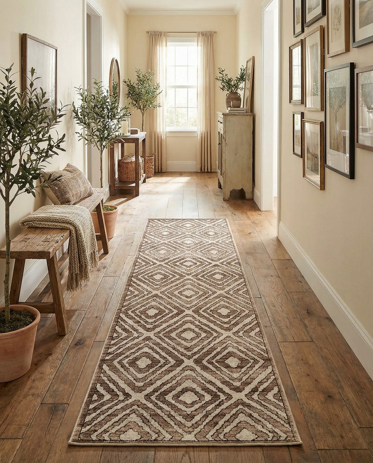Sanctuary Retreat Collection Area Rug -  Oasis Runner Chocolate Brown  lifestyle 74