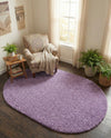 Plush Oasis Collection Area Rug - Serenity (Lilac) Oval Lilac  lifestyle 88
