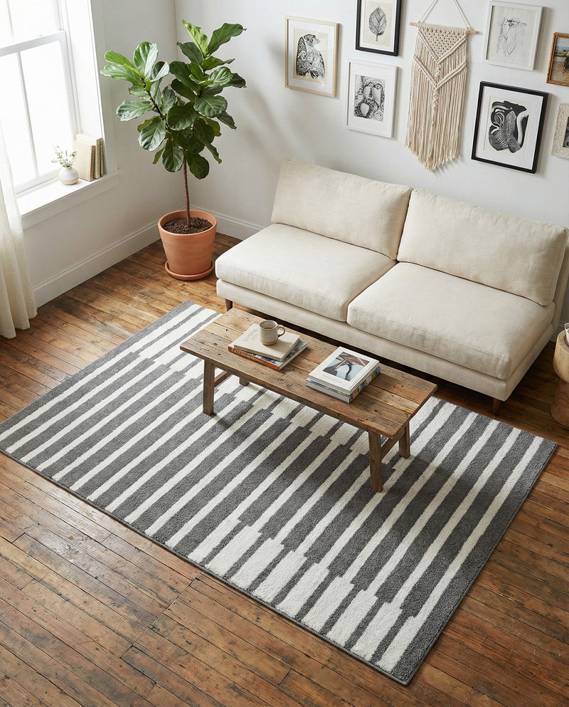 Copenhagen Edge Collection Area Rug -  Vesterbro Rectangle Gray  lifestyle 43