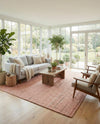 Woven Seaside Jute Collection Area Rug - Savannah (Light Pink) Rectangle Light Pink  lifestyle 12