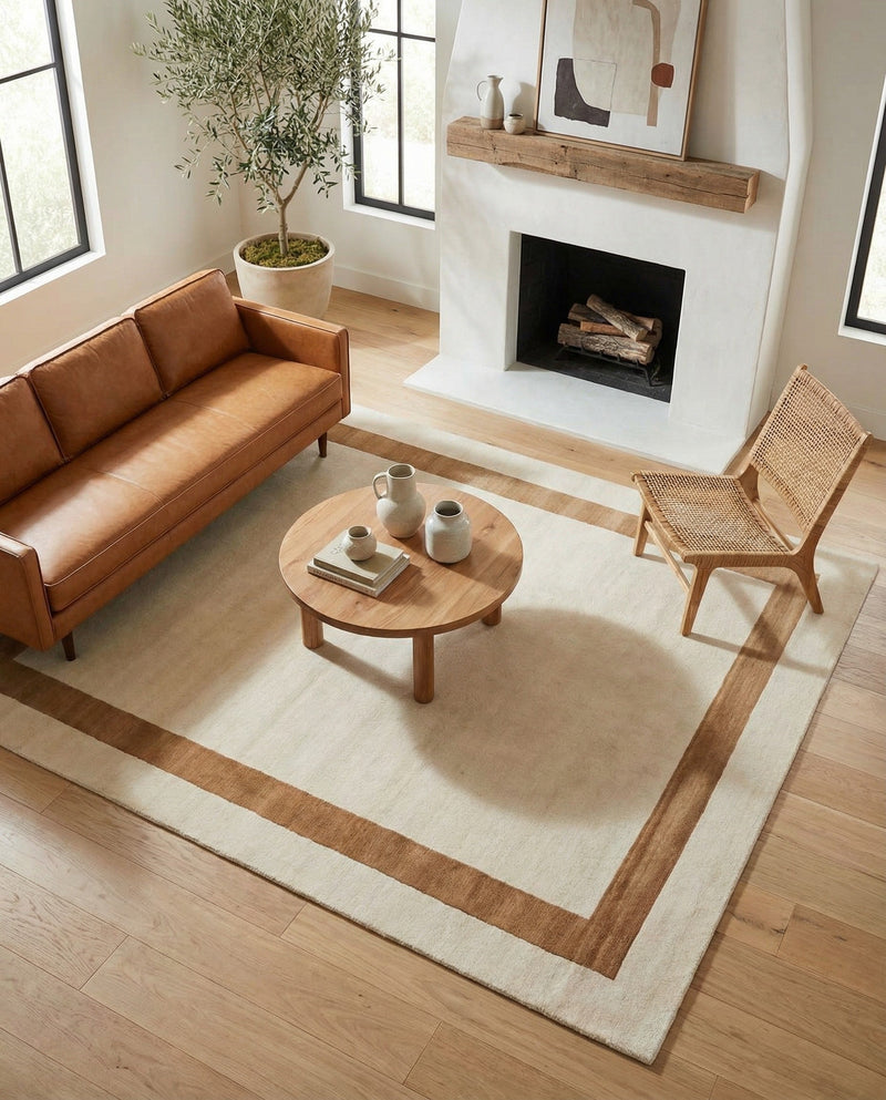 Savannah Borders Wool Collection Area Rug - Chatham Rectangle Ivory  lifestyle 39