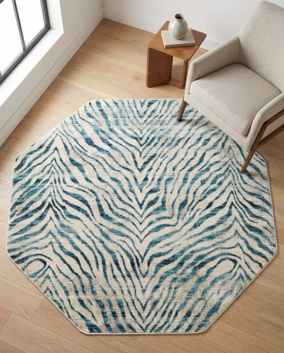 Bloomsbury Elegance Collection Area Rug -  Chelsea Octagon Blue  lifestyle 79