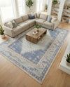 Savannah Series Collection Area Rug -  Augusta (Sky blue) Rectangle Sky blue  lifestyle 3