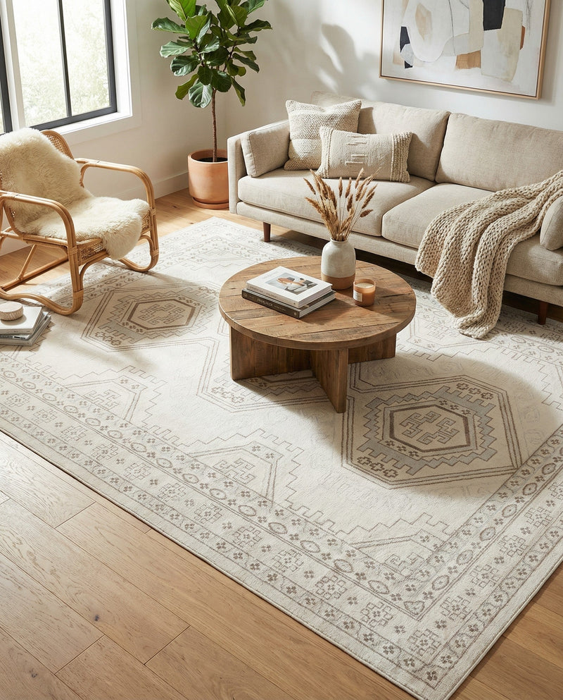 Savannah Elegance Collection Area Rug -  Tybee (Ivory) Rectangle Ivory  lifestyle 9