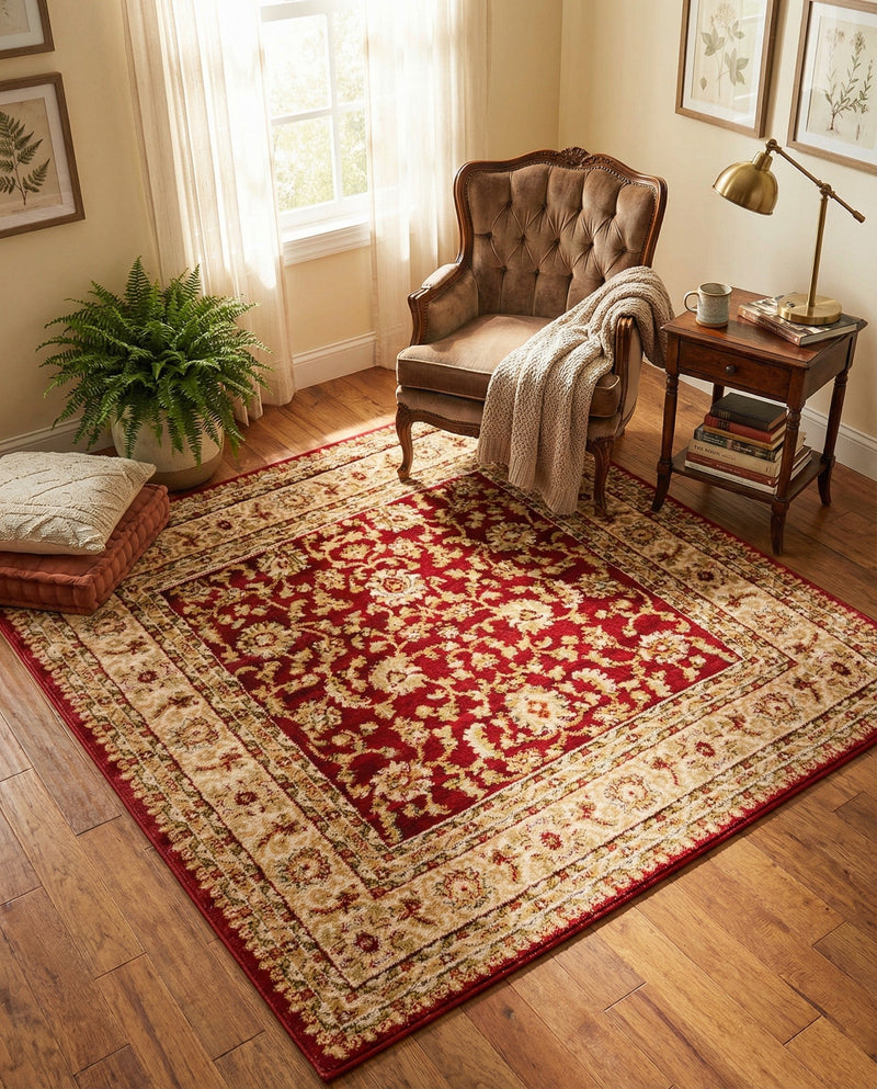 Jaipur Elegance Collection Area Rug -  Nahargarh (Red) Square Red  lifestyle 33