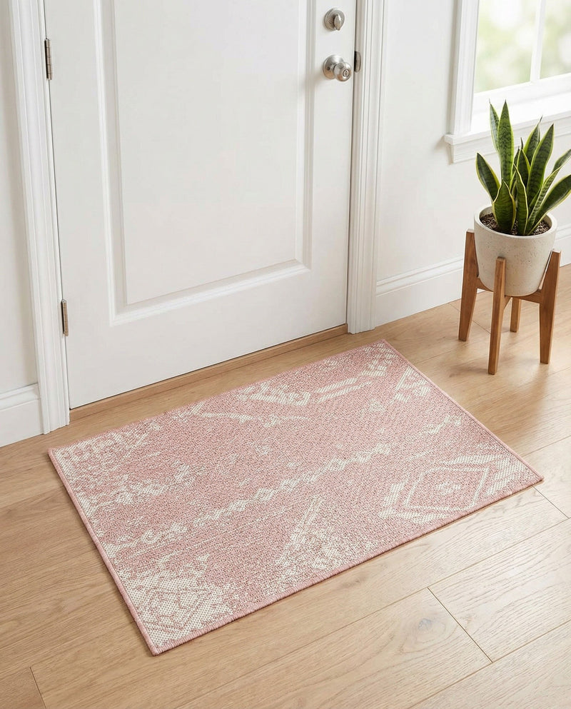 Desert Nomad Terrace Collection Area Rug - Sahara (Pink) Rectangle Pink  lifestyle 6