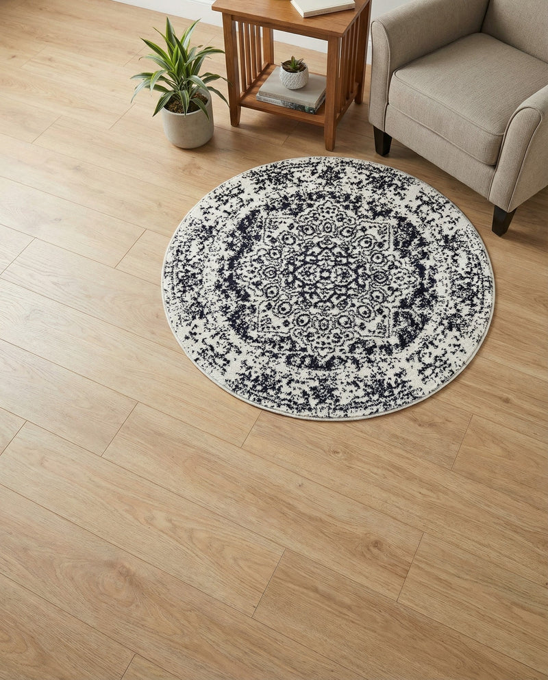Georgetown Rugs Collection Area Rug - Dupont (Blue) Round Blue  lifestyle 34