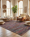 Thar Cotton Collection Area Rug - Alleppey Rectangle Multi Black  lifestyle 17