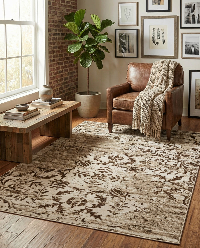 Andes Summit Collection Area Rug -  Huascarán Rectangle Chocolate Brown  lifestyle 15