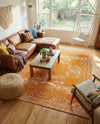 Dover Terrace Collection Area Rug -  Lagoon (Orange) Rectangle Orange  lifestyle 7