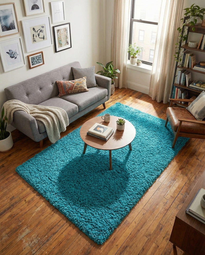 Plush Oasis Collection Area Rug - Serenity (Turquoise) Rectangle Turquoise  lifestyle 26