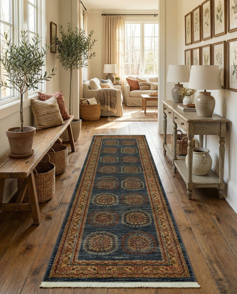 Zagros Oasis Collection Area Rug -  Gilan-e Gharb Runner Blue  lifestyle 44