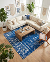Brighton Stripes Collection Area Rug - Sussex (Navy Blue) Square Navy Blue  lifestyle 44