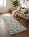 Berber Lattice Shag Collection Area Rug - Atlas (Gray) Runner Gray  lifestyle 61