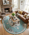 Beverly Grove Collection Area Rug - Melrose (Aqua) Oval Aqua  lifestyle 59