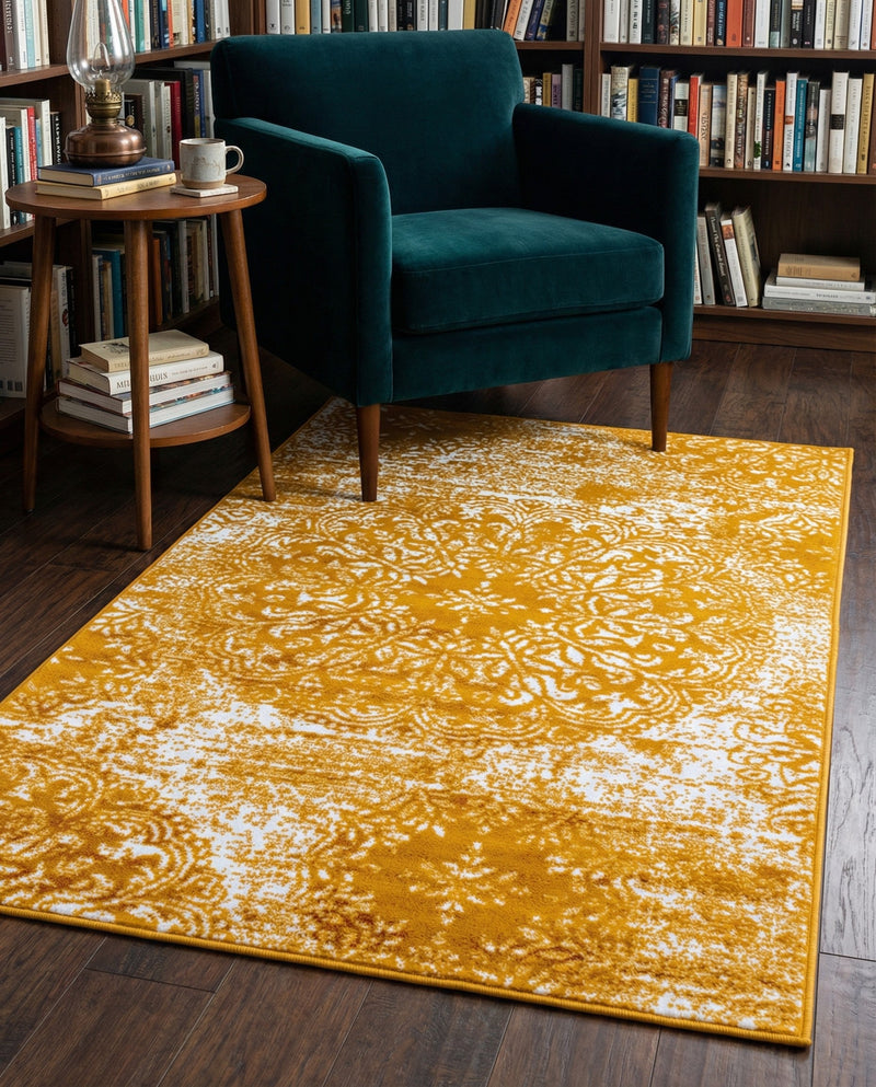 Riviera Elegance Collection Area Rug -  Monaco (Yellow) Rectangle Yellow  lifestyle 24