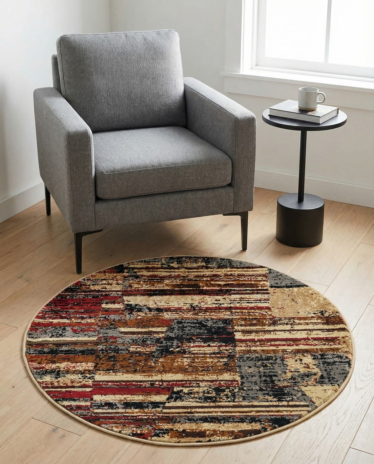 Neptune Elegance Collection Area Rug - Triton Round Multi  lifestyle 73