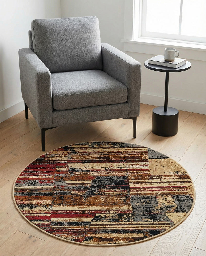 Neptune Elegance Collection Area Rug - Triton Round Multi  lifestyle 73
